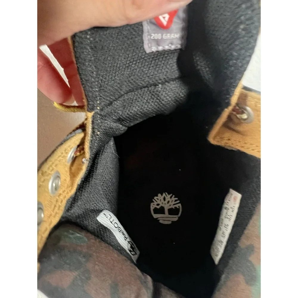 Timberland Toddler Camo Plaid Collar Waterproof Boots‎ Size 2